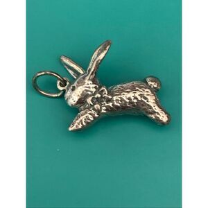 .925 Rabbit Vintage Sterling Silver Jewelry Charm #keepsake